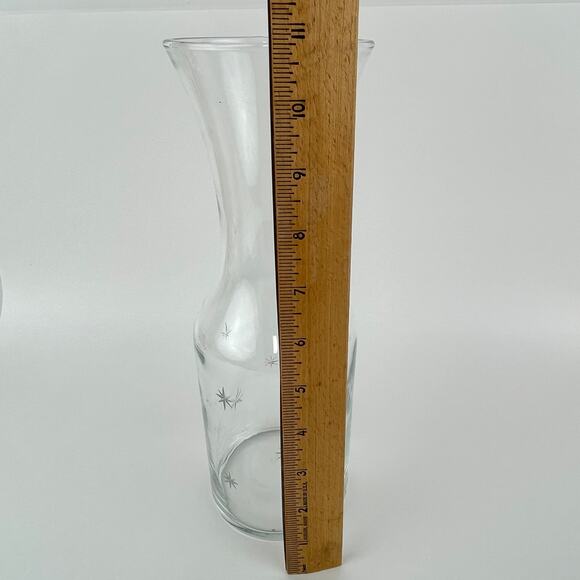 Libbey Water Juice Carafe Decanter Etched Atomic Star - Picture 5 of 6